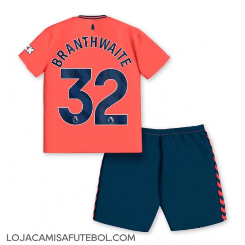 Camisa de Futebol Everton Jarrad Branthwaite #32 Equipamento Secundário Infantil 2023-24 Manga Curta (+ Calças curtas)